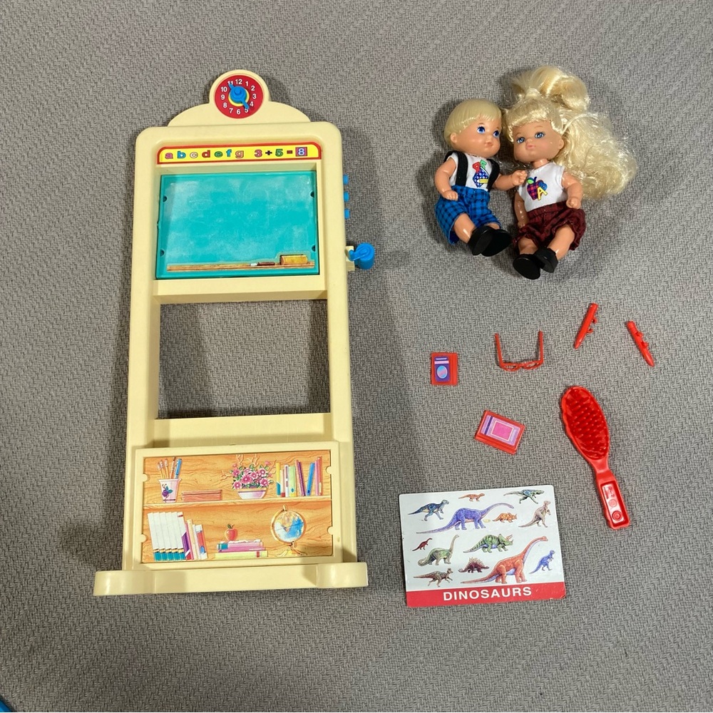 Incomplete Vintage Teacher Barbie Gift Set Doll Accessories School Classroom